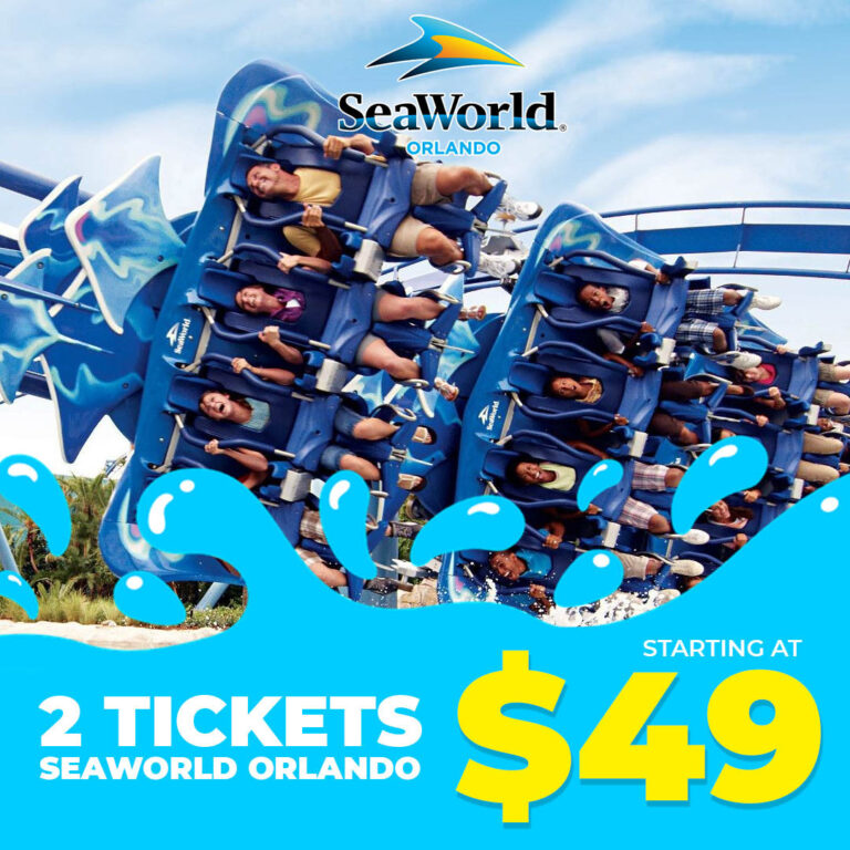 Get SeaWorld Tickets 2 for $49 - people riding one of seaworlds popular rollercoasters
