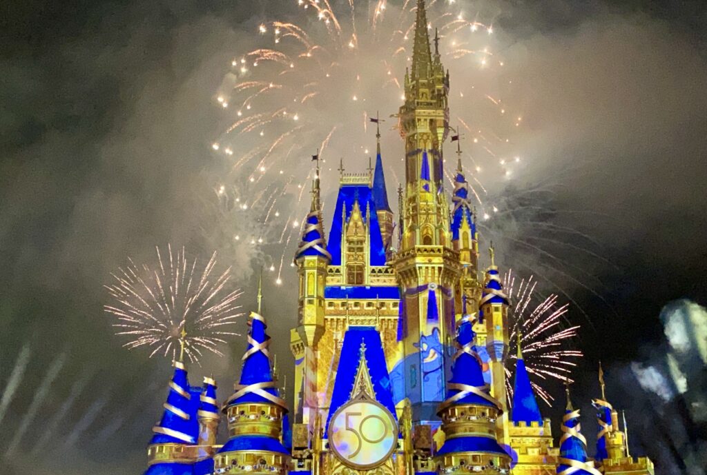 Disney Enchantment at Magic Kingdom firework display over the castle