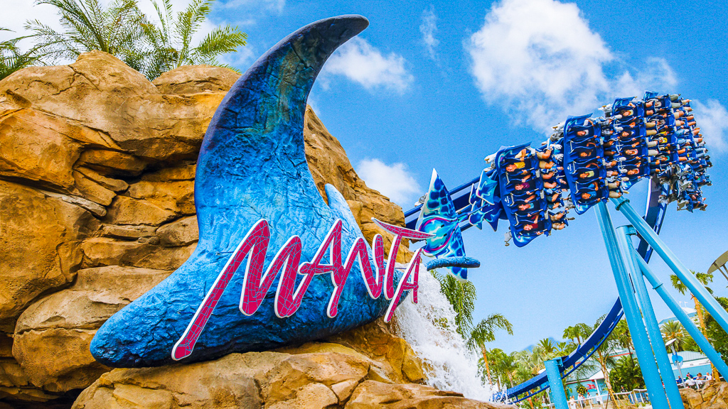SeaWorld Manta Rollercoaster coming down after one of its fast drops