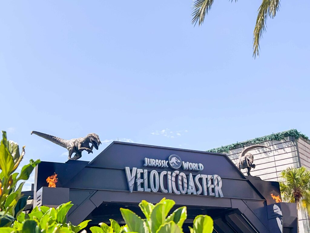 Velocicoaster entrance of the main waiting queue