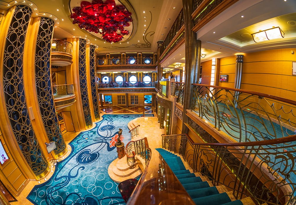 Inside Atrium Of The Disney Cruise Ship